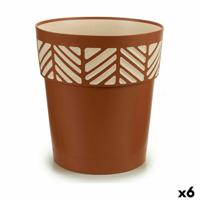 Zelfwaterende bloempot Stefanplast Orfeo Terra cotta Plastic 29 x 29 x 29 cm (6 Stuks) - thumbnail