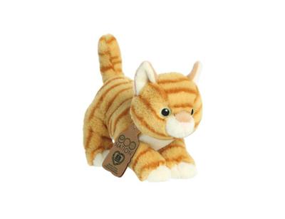 Eco Nation Pluchen knuffel - oranje kat - 21 cm Eco Nation Pluchen knuffel - oranje kat - 21 cm