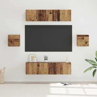 Tv-meubelset 6 pcs Oud hout Medium 30.5 x 30 x 30 cm - thumbnail