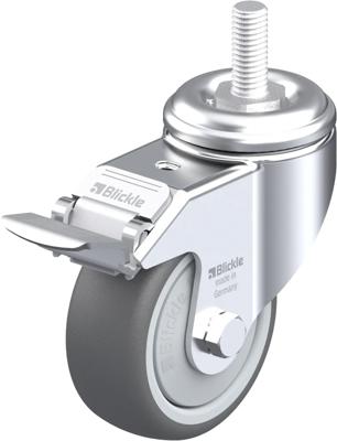 Blickle LKRA-PATH 80KF-FI-GS12 Zwenkwiel met rem Wieldiameter: 80 mm Draagvermogen (max.): 120 kg 1 stuk(s)