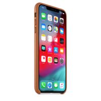 Achterzijde behuizing voor mobiele telefoon - leer - lederbruin - voor iPhone XS Max - thumbnail