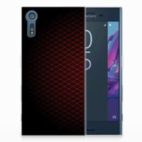 Sony Xperia XZs | XZ TPU bumper Geruit Rood - thumbnail