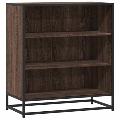 Dressoir 68x35x76 cm bewerkt hout en metaal bruin eikenkleur