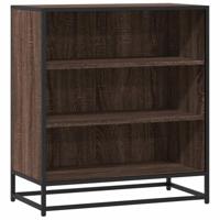 Dressoir 68x35x76 cm bewerkt hout en metaal bruin eikenkleur - thumbnail