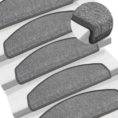 VidaXL Trapmatten 15 st 65x24x4 cm donkergrijs halfrond groot VidaXL Trapmatten 15 st 65x24x4 cm donkergrijs halfrond groot