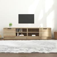 Tv-meubels 2 st 80x35x36,5 cm bewerkt hout sonoma eikenkleurig - thumbnail