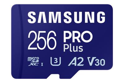 Samsung PRO Plus microSDXC-kaart 256 GB A2 Application Performance Class, v30 Video Speed Class, UHS-I Incl. SD-adapter