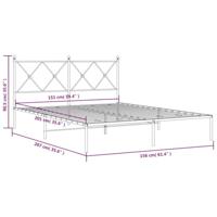 Bedframe met hoofdbord metaal zwart 150x200 cm - thumbnail