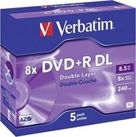 Verbatim 43541 DVD+R DL disc 8.5 GB 5 stuk(s) Jewelcase - thumbnail