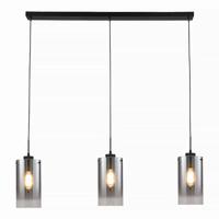 Freelight Hanglamp Ventotto 3 lichts L 100 cm rook glas zwart - thumbnail