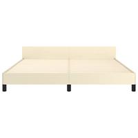 Bedframe met hoofdbord kunstleer crèmekleurig 160x200 cm - thumbnail