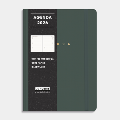 Luxe A5 Agenda 2026 Donkergroen