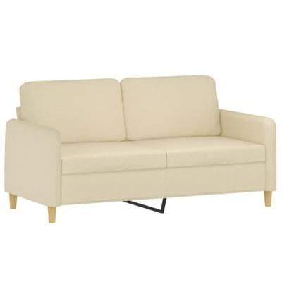 2-delige Loungeset met kussens stof crèmekleurig