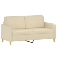2-delige Loungeset met kussens stof crèmekleurig - thumbnail
