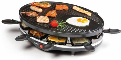 DOMO DO9038G Gourmetstel Grillfunctie, Anti-aanbaklaag, Controlelampje, 8 pannen Zwart