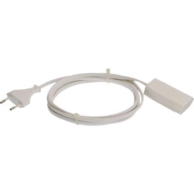 as - Schwabe 50151 Euro Verlengkabel met Platte Koppeling en Platte Stekker, 230 V/2,5 A, 5 meter Kabellengte, Wit