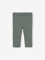 Baby legging in geribbelde tricot groen - thumbnail