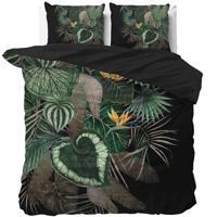 Sleeptime Dark leaves Groen 140 x 200/220 cm - thumbnail