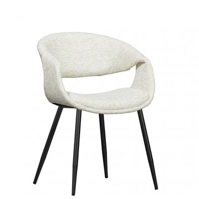 WOOOD Eetkamerstoel 'Yossi' Geweven stof, kleur Naturel/Zwart