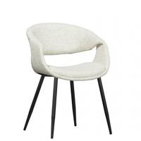 WOOOD Eetkamerstoel 'Yossi' Geweven stof, kleur Naturel/Zwart - thumbnail