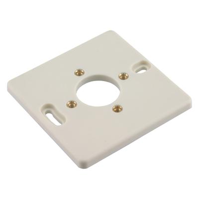 Montageplaat enkel met messing busjes 81x81mm creme AT1391 voor stopcontact of schakelaar