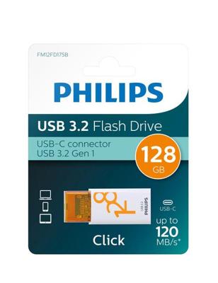 Philips usb 128gb usb-c click sunrise orange