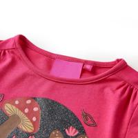 Kindershirt met lange mouwen eekhoornprint 104 felroze - thumbnail