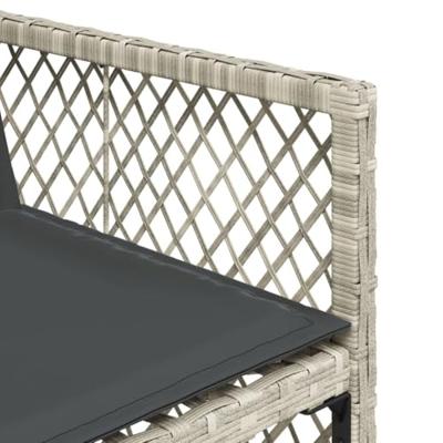 9-delige Tuinset met kussens poly rattan lichtgrijs - thumbnail
