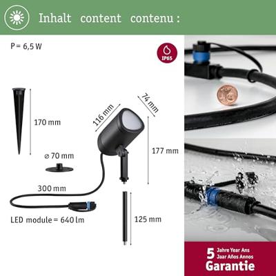 Paulmann Plug & Shine Shira 94849 Verlichtingssysteem Plug&Shine LED-tuinspot LED 6.5 W RGBW Antraciet
