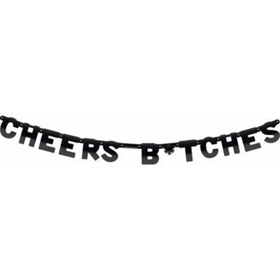 Letterslinger 'Cheers B*tches' Zwart - 6 meter