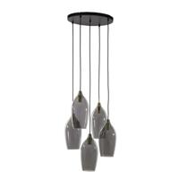 Light & Living Eettafel hanglampLukaro 5-lichts - smoke glas - 2977727 - thumbnail