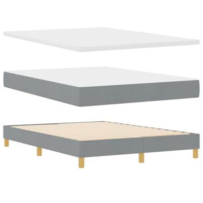 Boxspringbed met matras Lichtgrijs 160 x 200 cm Stof