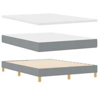 Boxspringbed met matras Lichtgrijs 160 x 200 cm Stof - thumbnail