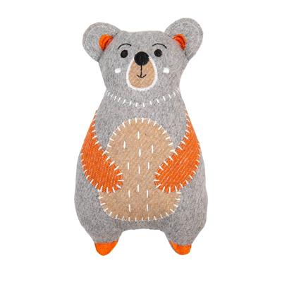 Jack and Vanilla Hondenspeelgoed - Knuffel met piep en knisper - Gerecycled - Beer - 26 cm