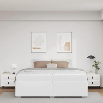 Bedframe Wit 200 x 200 cm Kunstleer