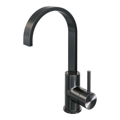 Brauer Gunmetal Edition Wastafelmengkraan opbouw - hoog - draaibaar - platte uitloop - model a - PVD - geborsteld gunmetal 5-GM-003-S3