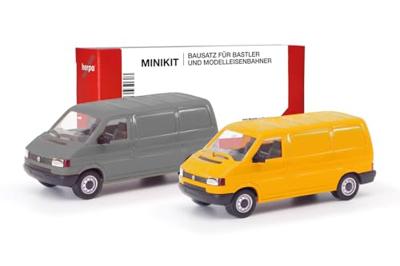 Herpa 012386-004 H0 Auto Volkswagen T4-bak, grijs en ginegeel Herpa 012386-004 H0 Auto Volkswagen T4-bak, grijs en ginegeel