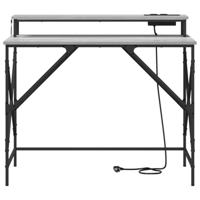 Bureau met plank Grijs sonoma 100 x 50 x 86.5 cm Bewerkt hout - thumbnail