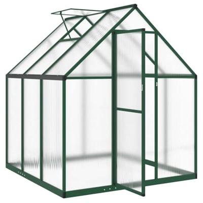 VidaXL Tuinkas met basisframe 169x169x195 cm aluminium groen