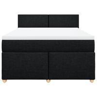 Boxspring met matras stof zwart 160x200 cm - thumbnail