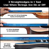 MusicNomad MN820 Tri-Beam 3 &apos;n 1 Straightedge & Scale Length Ruler voor elektrische en akoestische gitaar - thumbnail