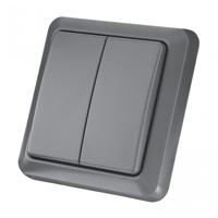 Draadloze buiten wandschakelaar dubbel, AGST8802 - thumbnail