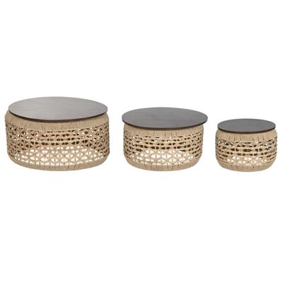 Set van 3 tafels Home ESPRIT Bruin 70 X 70 X 35 CM (3 Stuks) Set van 3 tafels Home ESPRIT Bruin 70 X 70 X 35 CM (3 Stuks)