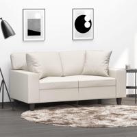 VidaXL Sierkussens 2 st 40x40 cm kunstleer crèmekleurig - thumbnail