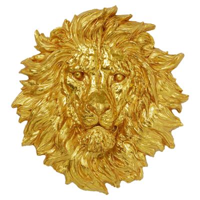 Kare Wanddecoratie Lion Head Gold 90x100cm