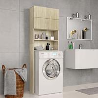 VidaXL Wasmachinekast 64x25,5x190 cm bewerkt hout sonoma eikenkleurig - thumbnail