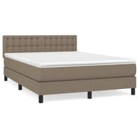 Boxspring met matras stof taupe 140x190 cm - thumbnail