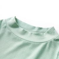 Kindershirt met lange mouwen lage col 104 donkermintkleurig - thumbnail