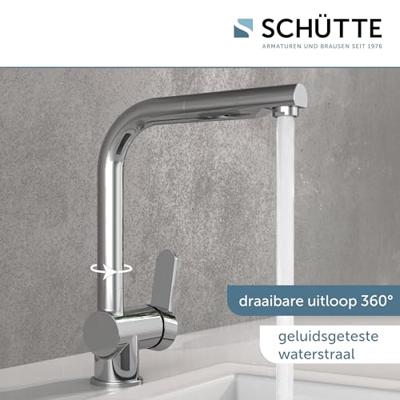 Keukenmengkraan Schutte London Hoge Draaibare en Uittrekbare Uitloop Chroom Schütte