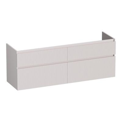 Brauer Delight Wavy - Onderkast - 160 cm - met 4 Softclose Lades Greeploos en 2 Sifon Uitsparingen - Mat Zand